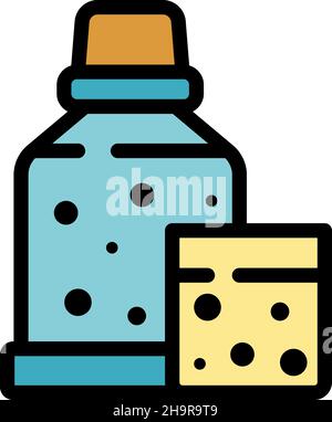 Symbol für Mundwasser. Kontur Mundwasser Vektor Symbol Farbe flach isoliert Stock Vektor