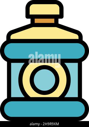 Symbol für frische Mundspülung. Umriss frische Mundwasser Vektor Symbol Farbe flach isoliert Stock Vektor