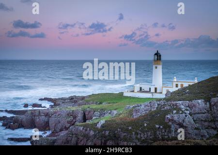 Rua Reidh Lighthouse, Melvaig, Gairloch, westliche Ross, Schottland, Vereinigtes Königreich, Europa Stockfoto