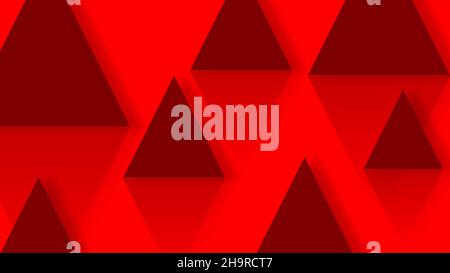 Eleganter abstrakter roter Hintergrund mit dunkelrotem Dreiecksmuster. Moderner Geometriehintergrund Stockfoto