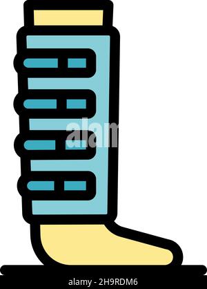 Symbol für gebrochenes Bein. Kontur gebrochenes Bein Vektor-Symbol Farbe flach isoliert Stock Vektor