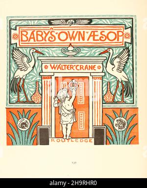 Drillinge : bestehend aus der Babyoper, dem Blumenstrauß des Babys und der Babyeigenen Æsop ( Aesp ), wobei die Fabeln in Reimen kondensiert sind, mit tragbaren Moral, die von Walter Crane bildhaft dargestellt wird. Von Walter Crane, Lucy Crane und Edmund Evans in Farben graviert und gedruckt, Veröffentlicht 1899 Stockfoto