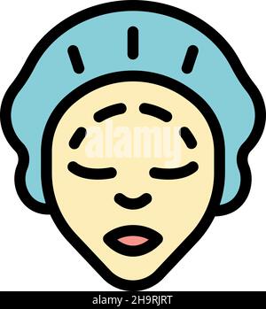 Symbol für Gesichtsoperation. Kontur Gesicht Chirurgie Vektor Symbol Farbe flach isoliert Stock Vektor