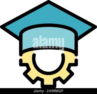 Symbol für die Zahnradgraduierung. Kontur Zahnrad Graduierung Vektor-Symbol Farbe flach isoliert Stock Vektor