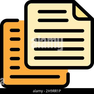 Schreibsymbol für Kopierpapier. Umriss Kopierpapier Schreiben Vektor Symbol Farbe flach isoliert Stock Vektor