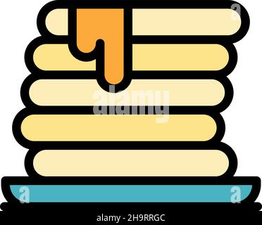 Symbol für Pfannkuchen-Marmelade. Kontur Pfannkuchen Marmelade Vektor-Symbol Farbe flach isoliert Stock Vektor