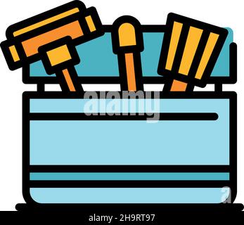 Symbol für Pool-Tools. Umriss Pool Tools Vektor Symbol Farbe flach isoliert Stock Vektor