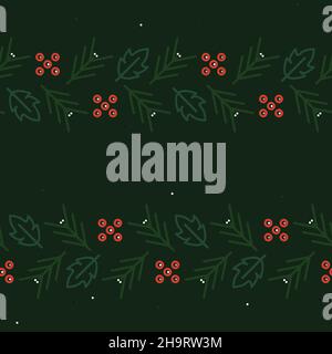 Holly Baum und Kiefern Zweige - Weihnachten Thema Vektor Hintergrund Stock Vektor