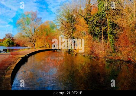 Verulanium Park in St Albans, Großbritannien. Stockfoto