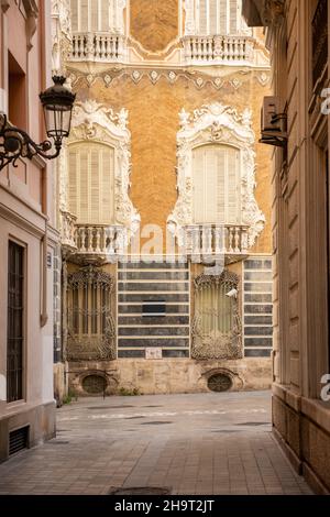 Das kunstvoll verzierte González Martí Nationalmuseum für Keramik und prunkvolle Kunst in Valencia, Spanien Stockfoto