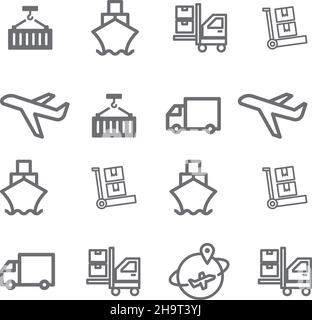 Lieferungsbezogene Vektordarstellung, editierbar auf weißem Hintergrund Stock Vektor