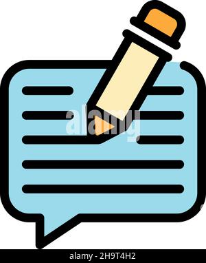 Symbol für das Schreiben von Chats. Kontur Chat schreiben Vektor Symbol Farbe flach isoliert Stock Vektor