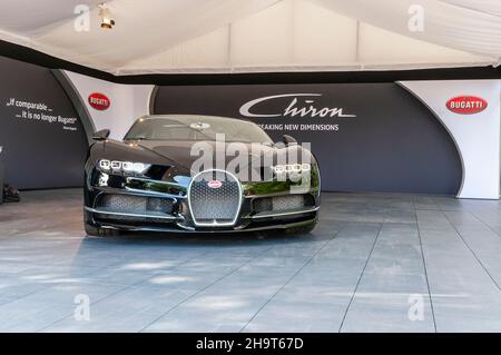 Auf dem Goodwood Festival of Speed, Großbritannien, 2016, zu sehen. Mittelmotoriger Zweisitzer-Sportwagen Stockfoto