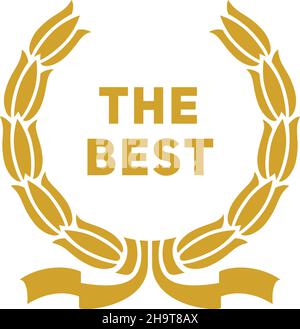 Das beste Badge-Symbol. Goldenes Trophäenemblem. Stock Vektor