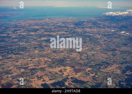 Luftaufnahme von Rochester, Maidstone, Rainham, Sittingbourne, Vereinigtes Königreich Stockfoto