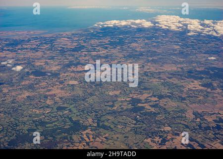 Luftaufnahme von Rochester, Maidstone, Rainham, Sittingbourne, Vereinigtes Königreich Stockfoto