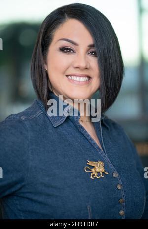 Austin, Texas, USA. 5th Oktober 2021. Austin, Texas - Joy Diaz läuft für den Gouverneur von Texas. (Bild: © Sandra Dahdah/ZUMA Press Wire) Stockfoto