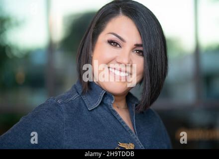 Austin, Texas, USA. 5th Oktober 2021. Austin, Texas - Joy Diaz läuft für den Gouverneur von Texas. (Bild: © Sandra Dahdah/ZUMA Press Wire) Stockfoto