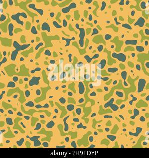 Nahtloser abstrakter Non-Print, der an ein fremdartig gefärbtes Oberflächenmuster für Tierhaut erinnert. Stockfoto