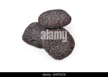 Schokoladenkekse isoliert auf weißem Hintergrund. Stockfoto