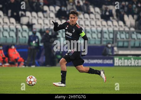 Turin, Italien. 08th Dez 2021. Paulo Dybala (Juventus FC) während Juventus FC gegen Malmo, UEFA Champions League Fußballspiel in Turin, Italien, Dezember 08 2021 Quelle: Independent Photo Agency/Alamy Live News Stockfoto