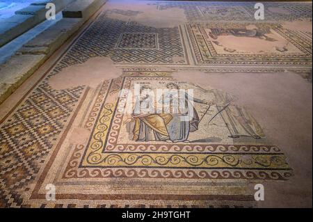 Gaziantep, Türkei. Zeugma Mosaic Museum, eine der größten Mosaiksammlungen der Welt. Stockfoto