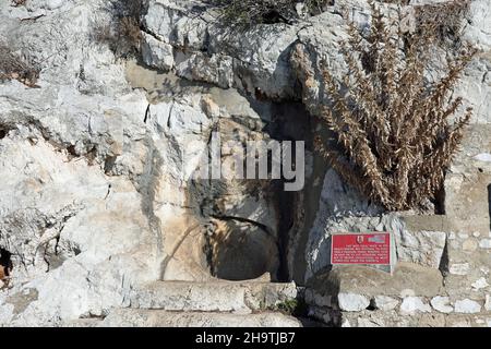 Healys Mörser am Upper Rock in Gibraltar Stockfoto