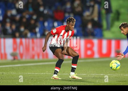 Getafe, Spanien. 6th Dez 2021. Nico Williams (Bilbao) Fußball/Fußball: Spanisches Spiel 'La Liga Santander' zwischen Getafe CF 0-0 Athletic Club de Bilbao im Coliseum Alfonso Perez in Getafe, Spanien. Quelle: Mutsu Kawamori/AFLO/Alamy Live News Stockfoto