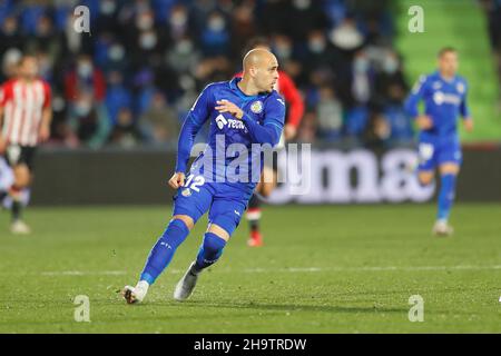 Getafe, Spanien. 6th Dez 2021. Sandro Ramirez (Getafe) Fußball/Fußball: Spanisches Spiel „La Liga Santander“ zwischen Getafe CF 0-0 Athletic Club de Bilbao im Coliseum Alfonso Perez in Getafe, Spanien. Quelle: Mutsu Kawamori/AFLO/Alamy Live News Stockfoto