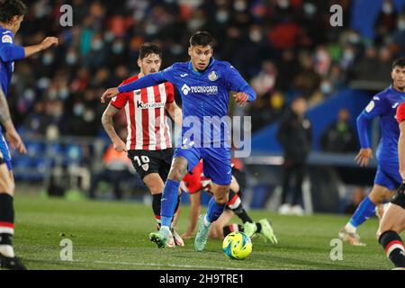 Getafe, Spanien. 6th Dez 2021. Mathias Olivera (Getafe) Fußball/Fußball: Spanisches 'La Liga Santander'-Spiel zwischen Getafe CF 0-0 Athletic Club de Bilbao im Coliseum Alfonso Perez in Getafe, Spanien. Quelle: Mutsu Kawamori/AFLO/Alamy Live News Stockfoto