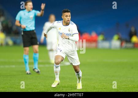 Madrid, Spanien. 7th Dez 2021. Mariano Diaz (Real) Fußball/Fußball : UEFA Champions League Group Stage Gruppe-D-Spiel zwischen Real Madrid CF 2-0 FC Internazionale Milano im Estadio Santiago Bernabeu in Madrid, Spanien . Quelle: Mutsu Kawamori/AFLO/Alamy Live News Stockfoto