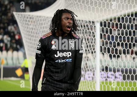 Turin, Italien. 08th Dez 2021. Moise Kean (Juventus FC) während des Juventus FC gegen Malmo, UEFA Champions League Fußballspiel in Turin, Italien, Dezember 08 2021 Credit: Independent Photo Agency/Alamy Live News Stockfoto