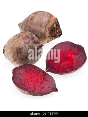 Rüben, rot, Rübe, ganz, halb, Halbiert, Rote Beete, Gemüse, innen, Hintergrund, Detail, nah, Studioaufnahme, mehrere, Schnitt, Typisch, Essen, Kochen, c Stockfoto