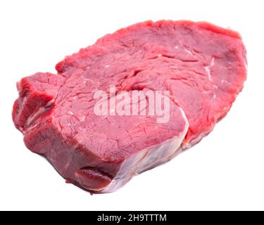 Steak, in der Dicke, Fruchtfleisch, roh, Fleisch, Frisch, Scheibe, Küche, rot, Steak, Rot, gut, rosa, Lebensmittel, Scheiben, Rindfleisch, Rinderfett, seitlich, Sirloin, Hintergrund, Sünde Stockfoto