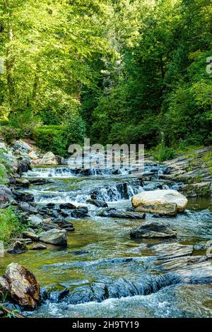 Toccoa Falls, Toccoa Creek, Toccoa Falls College, Toccoa Falls, Georgia Stockfoto