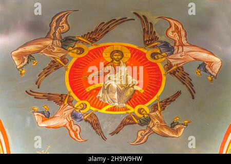 Christ Angels Ceiling St Photios Greek Orthodox National Shrine Saint Augustine Florida gewidmet ersten griechischen Siedler in den USA im Jahr 1768 Stockfoto