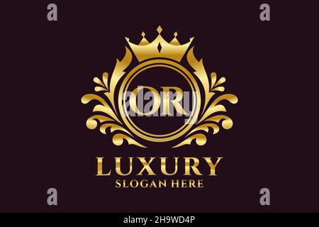 ODER die Vorlage „Royal Luxury Logo“ in Vektorgrafiken für luxuriöse Branding-Projekte und andere Vektorgrafiken. Stock Vektor