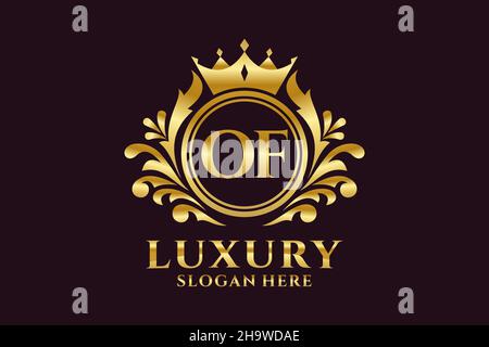 VON Letter Royal Luxury Logo-Vorlage in Vektorgrafik für luxuriöse Branding-Projekte und andere Vektorgrafik. Stock Vektor