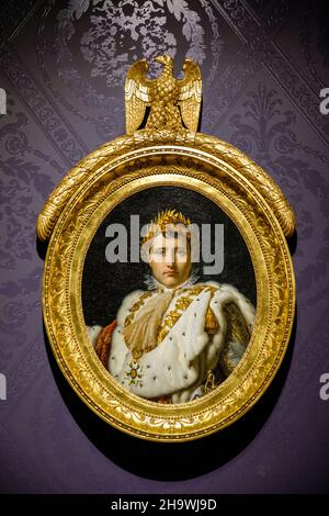 Porträt Napoleons Bonaparte I. in vollen kaiserlichen Insignien und zeremoniellen Gewändern, von François-Pascal-Simon Gérard, Montreal Museum of Fine Arts Stockfoto