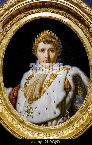 Porträt Napoleons Bonaparte I. in vollen kaiserlichen Insignien und zeremoniellen Gewändern, von François-Pascal-Simon Gérard, Montreal Museum of Fine Arts Stockfoto