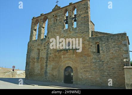 Kirche Sant Esteve de Peratallada in der Region Baix Empordà, Provinz Gerona, Katalonien, Spanien Stockfoto