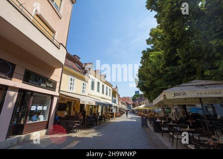 Bild von Tkalciceva ulica in Zagreb, Kroatien, im Sommer. Tkalciceva Straße ist eine Straße in der Zagreb, Kroatien Stadtzentrum. Von der vicini Stockfoto