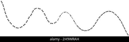 Ameisen-Pfad mit Positionssymbolen. Route oder Pfad auf weißem Hintergrund isoliert. Vektorgrafik Stock Vektor