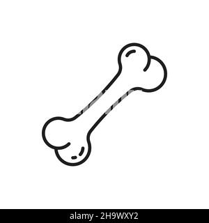 Hund Knochen Spielzeug isoliert dünne Linie Symbol. Vector Kauen verspieltes Spielzeug für Hunde Tiere, Ernährung knackiges Essen. Haustiere behandeln, Cookie für Welpen, gesund e Stock Vektor