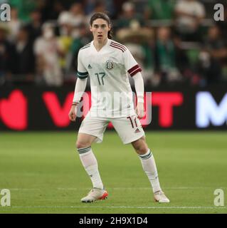 Austin, Texas, USA. 8. Dezember 2021: Der mexikanische Mittelfeldspieler MARCELO FLORES (17) bei einem internationalen Freundschaftsspiel zwischen Mexiko und Chile am 8. Dezember 2021 in Austin, Texas. (Bild: © Scott Coleman/ZUMA Press Wire) Bild: ZUMA Press, Inc./Alamy Live News Stockfoto