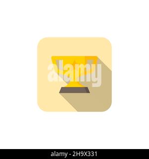 Trophäe Vektor Symbol Symbol, flaches Design, langer Schatten, EPS10 Stock Vektor