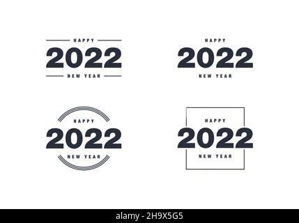 Großes Set von 2022 Happy New Year Vector Design Stock Vektor