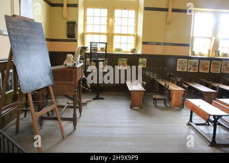 Die Schule, Beamish Museum, County Durham, England Stockfoto