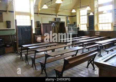 Die Schule, Beamish Museum, County Durham, England Stockfoto