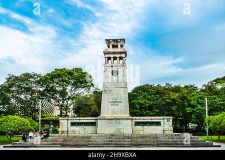 Das Cenotaph ist ein Kriegsdenkmal im Esplanade Park. Das Cenotaph ist ein Kriegsdenkmal, das den tapferen Männern, die während der Weltkriege starben, Tribut zollt Stockfoto